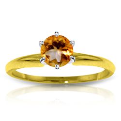 Genuine 0.65 ctw Citrine Ring Jewelry 14KT Yellow Gold - REF-26V9W