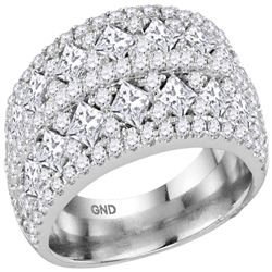 3.01 CTW Princess Diamond Ring 14KT White Gold - REF-341K8W