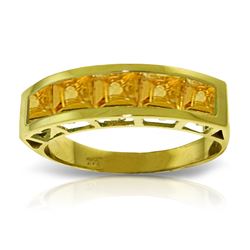Genuine 2.25 ctw Citrine Ring Jewelry 14KT Yellow Gold - REF-54P2H