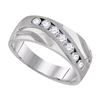 0.50 CTW Mens Diamond Wedding Ring 10KT White Gold - REF-63F8N