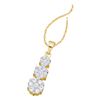Image 1 : 1 CTW Diamond Triple Flower Cluster Pendant 14KT Yellow Gold - REF-82K4W