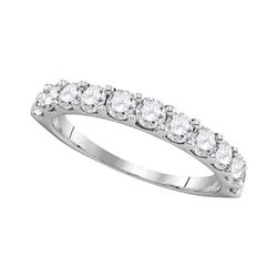 1 CTW Pave-set Diamond Wedding Ring 14KT White Gold - REF-89Y9X