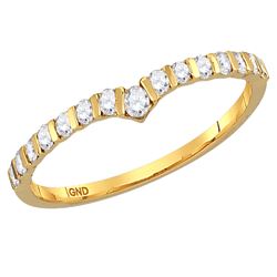 0.25 CTW Diamond Chevron Stackable Ring 10KT Yellow Gold - REF-19M4H