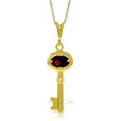 Genuine 0.50 ctw Garnet Necklace Jewelry 14KT Yellow Gold - REF-32V8W