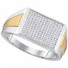 Image 1 : 0.30 CTW Diamond Rectangle Cluster Ring 10KT Two-tone Gold - REF-52Y4X