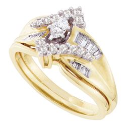 0.52 CTW Marquise Diamond Bridal Engagement Ring 14KT Yellow Gold - REF-64M4H