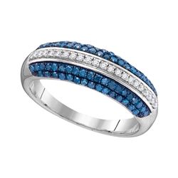 0.50 CTW Blue Color Diamond Ring 10KT White Gold - REF-26M9H