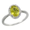 Image 1 : Natural 1.22 ctw Lemon-quartz & Diamond Engagement Ring 10K White Gold - REF-19V9F