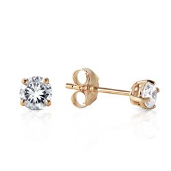 Genuine 0.30 ctw Diamond Anniversary Earrings Jewelry 14KT Yellow Gold - REF-60Z8N