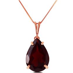 Genuine 5 ctw Garnet Necklace Jewelry 14KT Rose Gold - REF-33Z2N