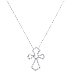 0.25 CTW Diamond Cross Pendant 10KT White Gold - REF-26X9Y