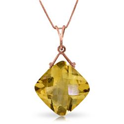 Genuine 8.75 ctw Citrine Necklace Jewelry 14KT Rose Gold - REF-27W2Y