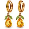Image 1 : Genuine 14.3 ctw Peridot & Citrine Earrings Jewelry 14KT Rose Gold - REF-82K9V