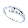 Image 1 : 0.08 CTW Diamond Solitaire Bridal Ring 10KT White Gold - REF-13N4F
