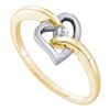 Image 1 : 0.05 CTW Diamond Solitaire Heart Ring 14KT Two-tone Gold - REF-9K7W