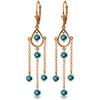 Genuine 3 ctw Blue Topaz Earrings Jewelry 14KT Rose Gold - REF-48K9V