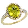 Image 1 : Natural 2.42 ctw Lemon-quartz & Diamond Engagement Ring 10K Yellow Gold - REF-24W6K