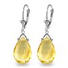 Genuine 10.20 ctw Citrine Earrings Jewelry 14KT White Gold - REF-28F9Z