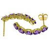 Genuine 2.5 ctw Amethyst Earrings Jewelry 14KT White Gold - REF-37Z4N