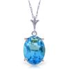 Genuine 3.12 ctw Blue Topaz Necklace Jewelry 14KT White Gold - REF-22Z2N