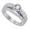 0.33 CTW Diamond Halo Bridal Engagement Ring 10KT White Gold - REF-50K9W