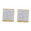 Image 1 : 0.33 CTW Diamond Square Cluster Earrings 10KT Yellow Gold - REF-24H2M