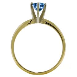 Genuine 0.65 ctw Blue Topaz Ring Jewelry 14KT White Gold - REF-26W9Y