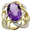 Image 1 : Natural 5.59 ctw amethyst & Diamond Engagement Ring 14K Yellow Gold - REF-59Z6Y