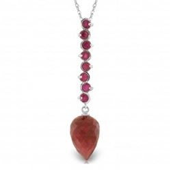 Genuine 14.55 ctw Ruby Necklace Jewelry 14KT White Gold - REF-52Y9F