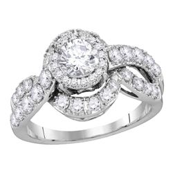 1.99 CTW Diamond Bridal Wedding Engagement Anniversary Ring 14k White Gold - REF-400X4Y