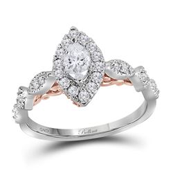 0.76 CTW Marquise Diamond Solitaire Bellina Bridal Ring 14KT Two-tone Gold - REF-120K2W