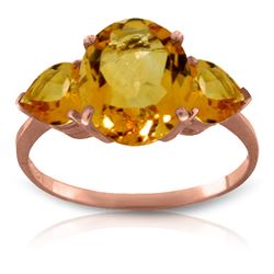 Genuine 3.5 ctw Citrine Ring Jewelry 14KT Rose Gold - REF-37A7K