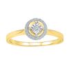 Image 1 : 0.08 CTW Diamond Solitaire Halo Bridal Engagement Ring 10KT Yellow Gold - REF-13W4K