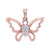 Image 1 : 0.05 CTW Diamond Butterfly Bug Pendant 10KT Rose Gold - REF-8W9K