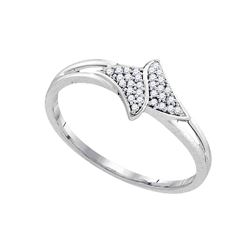 0.08 CTW Diamond Cluster Bypass Ring 10KT White Gold - REF-12W2K