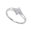 Image 1 : 0.08 CTW Diamond Cluster Bypass Ring 10KT White Gold - REF-12W2K