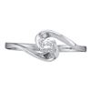 Image 1 : 0.10 CTW Diamond Solitaire Swirl Promise Bridal Ring 10KT White Gold - REF-10F5N
