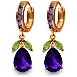 Genuine 14.3 ctw Multi-gemstone Earrings Jewelry 14KT Rose Gold - REF-82P9H