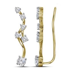 0.73 CTW Diamond Climber Earrings 10KT Yellow Gold - REF-59M9H