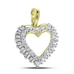 0.27 CTW Diamond Heart Outline Pendant 14KT Yellow Gold - REF-22Y4X