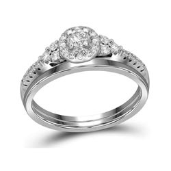 0.33 CTW Diamond Wedding Bridal Engagement Ring 10KT White Gold - REF-33N8F