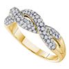 Image 1 : 0.50 CTW Diamond Woven Crossover Ring 14KT Yellow Gold - REF-57Y2X