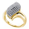 Image 1 : 0.40 CTW Diamond Oval Cluster Ring 10KT Yellow Gold - REF-30M2H