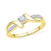 Image 1 : 0.10 CTW Diamond Solitaire Bridal Ring 10KT Yellow Gold - REF-14F9N