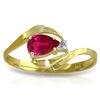 Image 1 : Genuine 0.51 ctw Ruby & Diamond Ring Jewelry 14KT Yellow Gold - REF-28W3Y