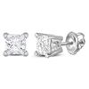 Image 1 : 0.48 CTW Princess Diamond Solitaire Stud Earrings 14KT White Gold - REF-52W4K