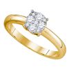 Image 1 : 0.72 CTW Diamond Cluster Bridal Engagement Ring 18KT Yellow Gold - REF-149M9H