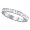 Image 1 : 0.50 CTW Princess Diamond Single Row Wedding Ring 14KT White Gold - REF-67Y4X