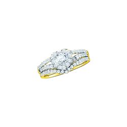 0.50 CTW Diamond Heart Bridal Engagement Ring 14KT Yellow Gold - REF-104H9M