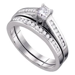 0.49 CTW Princess Diamond Bridal Engagement Ring 10KT White Gold - REF-44N9F